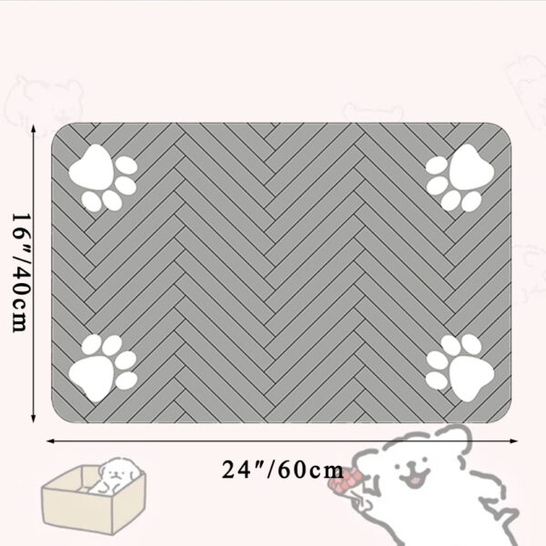 Pet Feeding Dropshipping Pet Placemat for Food and Water Bowl, with Waterproof Rubber Backing, Quick Dry Water Mat for Dog Cat - Image 14