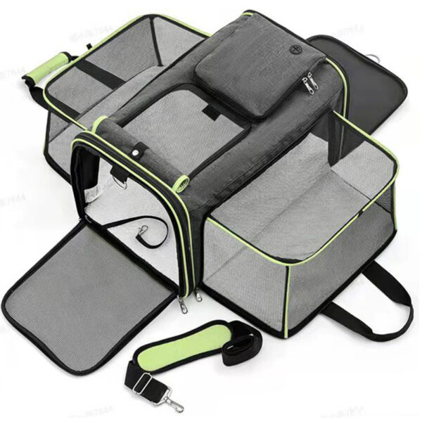 Cat Bag Foldable Large Capacity Cat Outdoor Car Expansion Portable Pet Handbag Breathable Diagonal Cross Bag for Cats and Dogs - Image 3