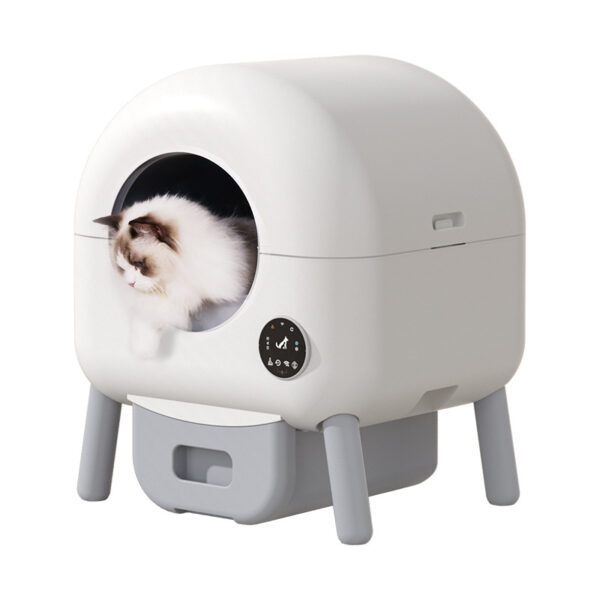 Intelligent Self-Cleaning Cat Litter Box - Automatic Cat Litter Box Self-Cleaning, Equipped With 1 Roll Of Garbage Bag And Brush