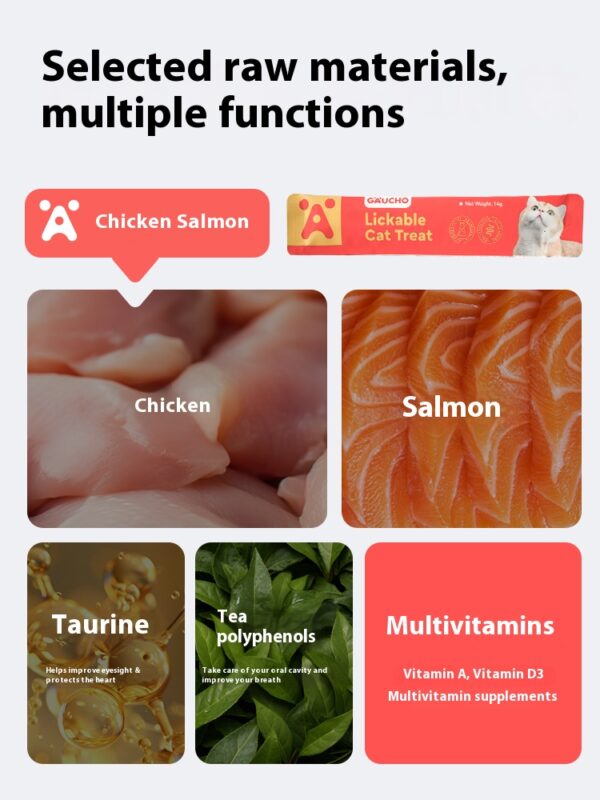 Cat Snacks Cat Food High Protein Liquid Fresh Meat Cat Grass Salmon Chicken Nutritional Snacks Pet Training Reward Snacks - Image 3
