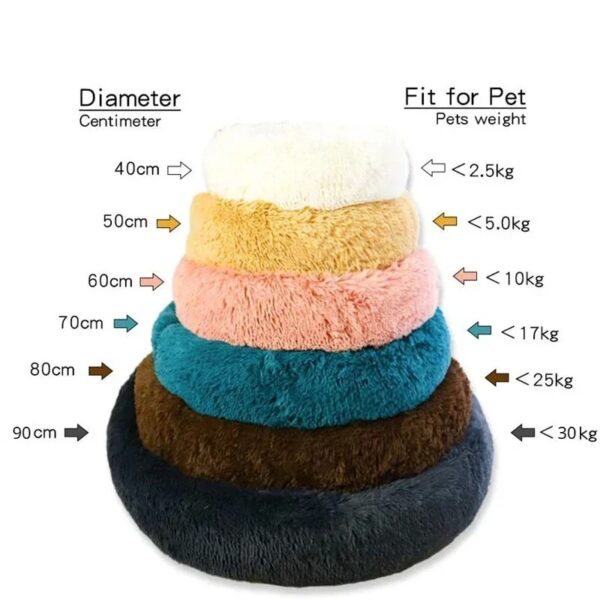 Round Dog Bed Winter Warm Cat Bed Plush Basket for Dog Washable Pet Bed for Small Medium Large Dog Sofa Cat - Image 6