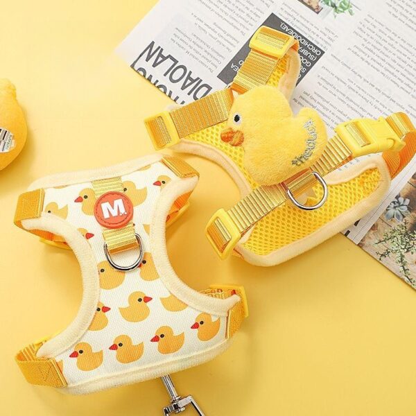 Cartoon Duck Dog Harness and Leash Set Adjustable Puppy Collar Strap Pet Cat Harness Vest for French Bulldog Walking Accessories - Image 2
