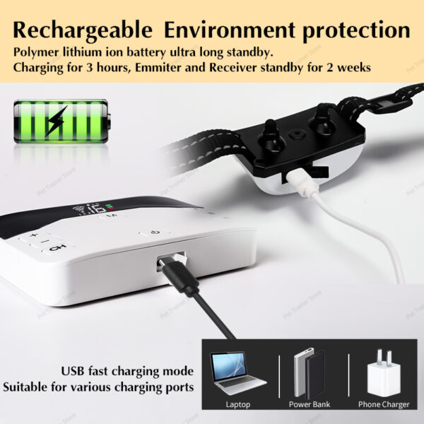 2 In 1 Electric Pet Wireless Fence Dog Training Collar Anti Runaway Up to 3 Dogs Outdoor Pet Containment Rechargeable System - Image 5