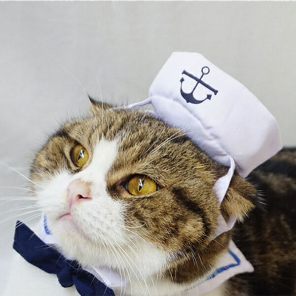 Funny Pet Cat Costumes Cat Dog Rabbit Apparel Clothes For Halloween Cosplay Navy Sailor Costumes Jacket Cloak Dog Accessories - Image 4