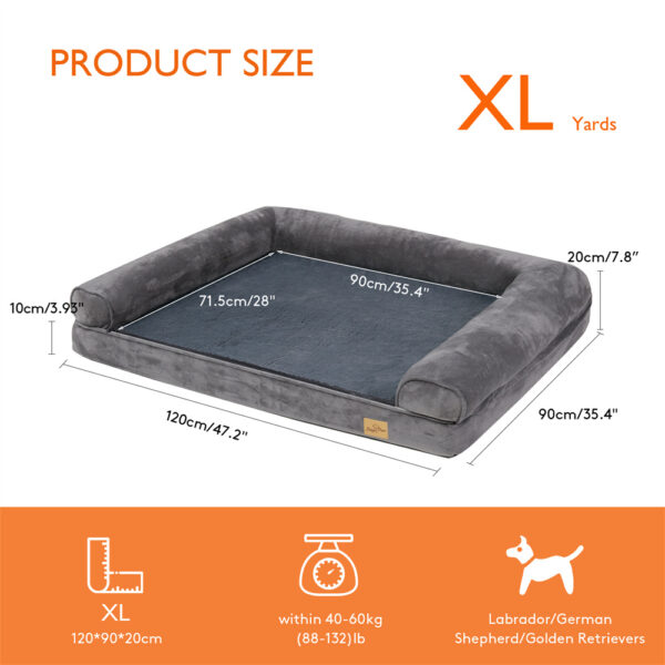 XXXL Large Calming Dog Bed Orthopedic Memory Foam Sofa Couch Waterproof Removable Cover Plush Mat for Small Medium Large Dogs - Image 9