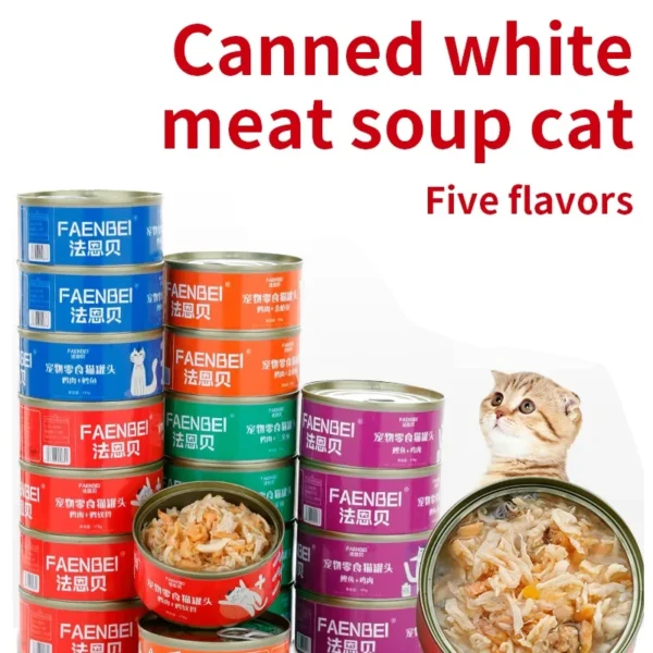 Canned cat white meat snack can cat snacks cat staple food young cat fat 170g cat wet food - Image 3