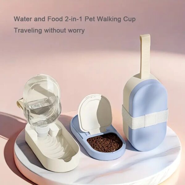 Pet Pal Water Bottle - Portable Water Dispenser Feeder for Cats, Dogs, Rabbits, and Small Pets with Drinking Cup, Food Container - Image 3