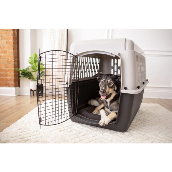Vibrant Life Pet Kennel Medium 36" Dog Crate, Plastic Travel Pet Carrier for Pets 50-70 lb, Grey - Image 6