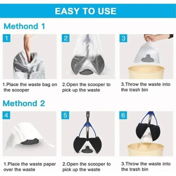 Dog Poop Grabber Pooper Scooper Long Handle Large Folding Design Fecal Shovel Picker Fecal Collector Cleaning Tool Pet Suppl Dog - Image 4