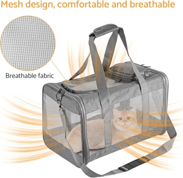 Airline Approved Pet Carrier for Cats Dogs Soft Travel Bag with Breathable Honeycomb Board,Removable Support Board for Vet - Image 4