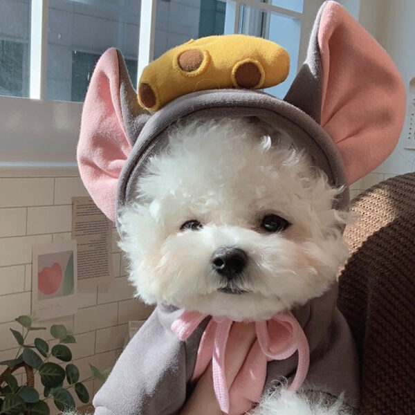 Autumn Winter Pet Cat Sweatshirt Warm Fleece Cosplay Animal Hoodies Overalls for Small Dogs Funny York Halloween Kitten Clothing - Image 3
