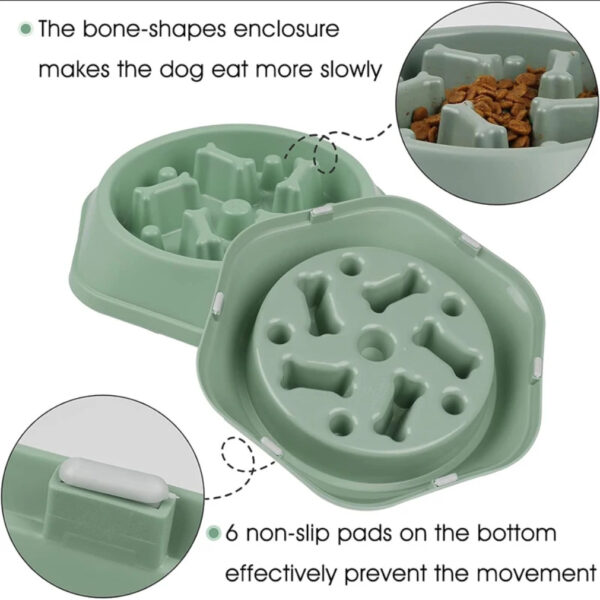 Slow Feeder Dog Bowl Anti-choking Slow Feeding Bowls for Dogs Anti-slip Pet Slow Eat Dishes Puzzle Bowls for Small Medium Dogs - Image 6