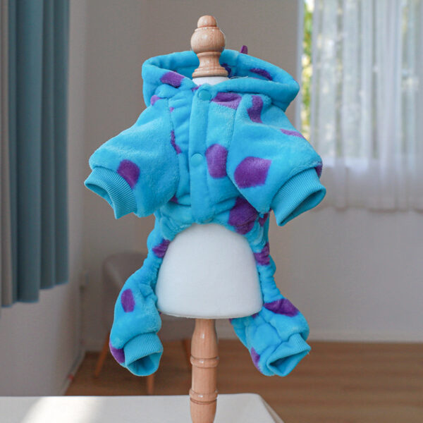 Super Soft Fleece Pet Clothing for Puppy Autumn Winter Plush Warm Dog Overalls Four Legged Dinosaur Unicorn Cosplay Cat Clothing - Image 3