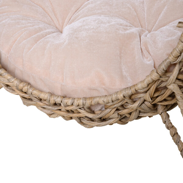 Rattan Classic Cat Bed – Metal Tripod Base, Soft Cushion + Enclosed Design, For Cats Up To 11 lbs - Image 5