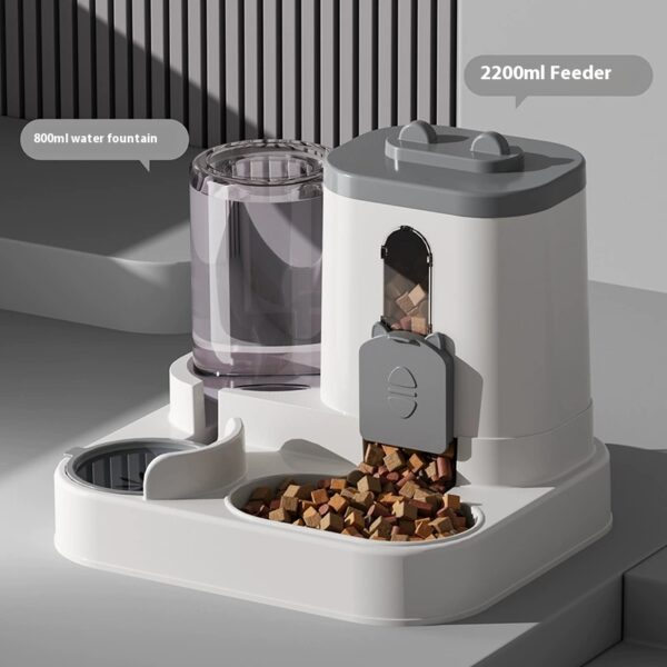 Automatic Dog Cat Feeder and Water Dispenser Gravity Food Feeder and Waterer Set with Pet Food Bowl Universal Pet Products - Image 9