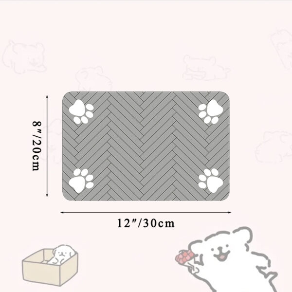 Pet Feeding Dropshipping Pet Placemat for Food and Water Bowl, with Waterproof Rubber Backing, Quick Dry Water Mat for Dog Cat - Image 9