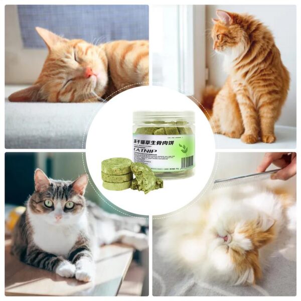 Cat Grass Treats Dried Chew Kitten Biscuits Snacks Toy Freeze Dried Cat Teeth Cleaning Grass Treats for Pet Kitten of Any Age - Image 6