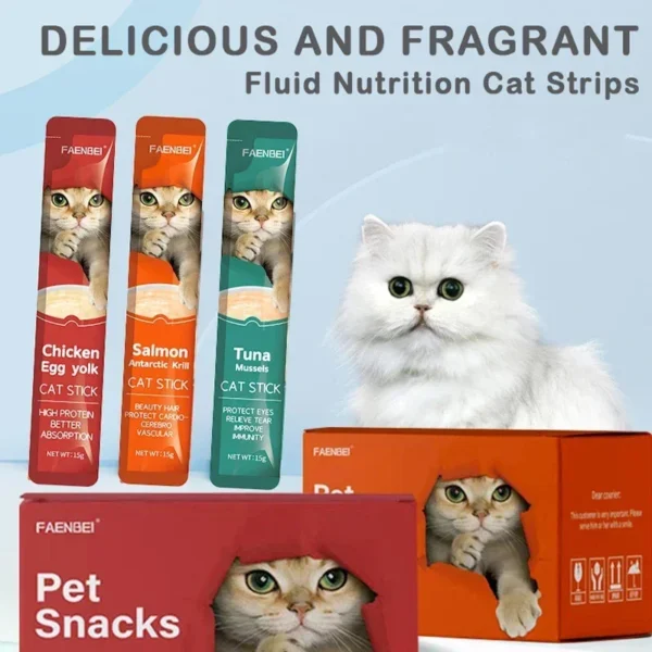 60 Pieces/Box Cat Snacks Cat Strips Whole Box Cat Snacks Tuna Chicken Cat Fattening Pet Snacks Cat Food Cat Food Snack - Image 6