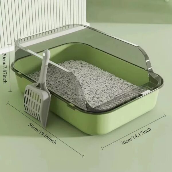 Cat Litter Box Large Capacity Semi-closed Plastic Anti-Splash Cats Toilet Bedpan Big Oversized Cat Tray Bedpan Cat Toilet Bowl - Image 7