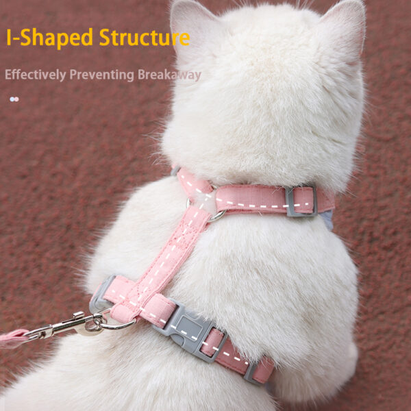 Cat Harness Leash Set Adjustable Puppy Harness Vest Escape Proof Kitten Chest Strap Chihuahua Pug Outdoor Walking Lead Leash - Image 4