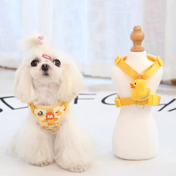 Cartoon Duck Dog Harness and Leash Set Adjustable Puppy Collar Strap Pet Cat Harness Vest for French Bulldog Walking Accessories - Image 4