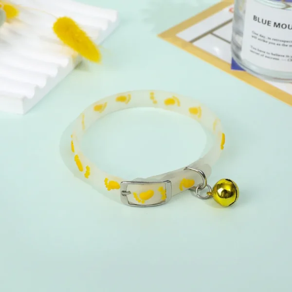 Pet Fluorescent Luminous Silicone Footprint Collar Cat Dog Luminous Collar Night Puppy Kitten Outdoor Anti-loss Pet Supplies - Image 8