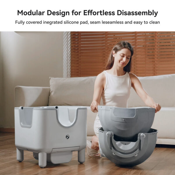 F6 Self-Cleaning Litter Box - Open-Top Automatic Cat Litter Box with Odor Control, Safety Features, and Easy Maintenance - Image 3