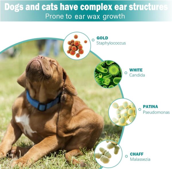 Pet Ear Wipes, Ear Cleaner Finger Wipes for Cats and Dogs, Soft & Easy Otic Cleaning Pads, Pet Supplies for Regular Soothing Odo - Image 2