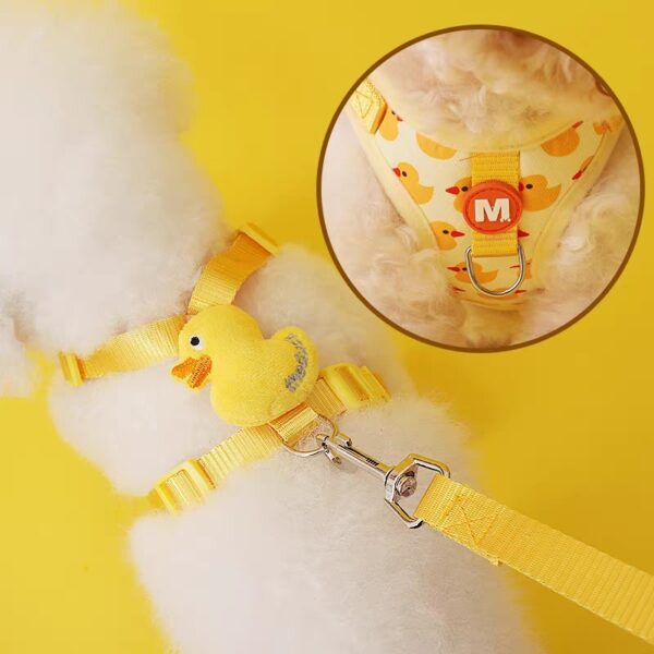 Cartoon Duck Dog Harness and Leash Set Adjustable Puppy Collar Strap Pet Cat Harness Vest for French Bulldog Walking Accessories - Image 3