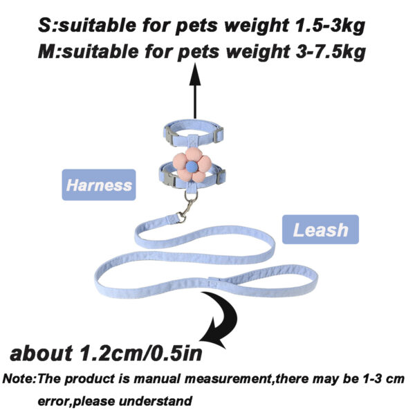 Cat Harness and Leash Sets Adjustable Dog Harness for Small Dog Leash Breashable Pet Harness Out Walking Dog Strap Cat Accessory - Image 6