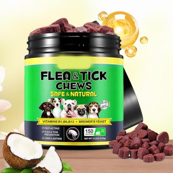 Flea Pills For Dogs Puppy Supplement For Gnat Multifunctional Chewable Quick Facting Flea Prevention Supplement For All Dogs - Image 3