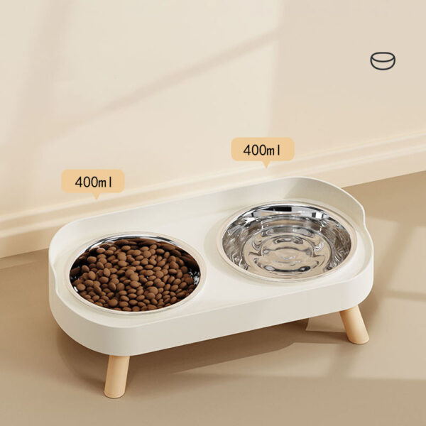 Cat Bowl Double Bowl Set - Anti-Spill Anti-Tip Pet Food Bowl & Water Bowl | Non-Slip Base Cute Cat Feeding Bowls Pet - Image 4