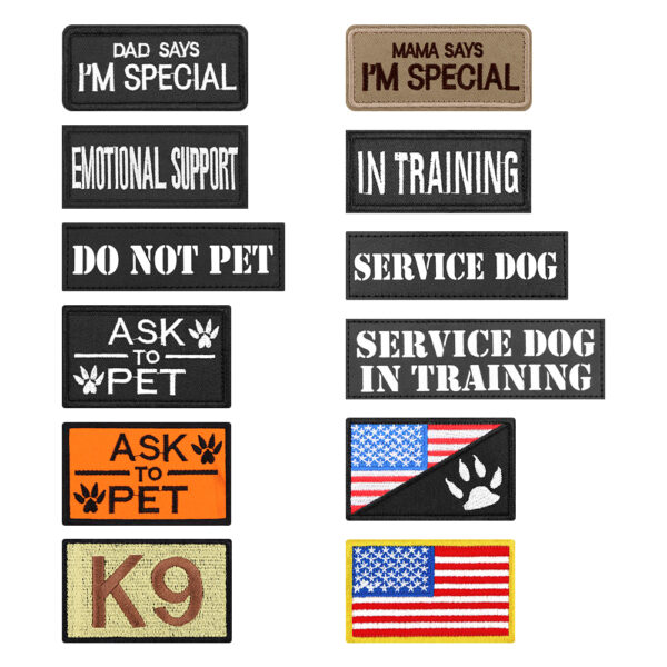 Dog Harness Leash Collar Patches Set for Medium Large Dogs Military Pet Vest Adjustable Tactical Dog Harnesses Training Walking - Image 6