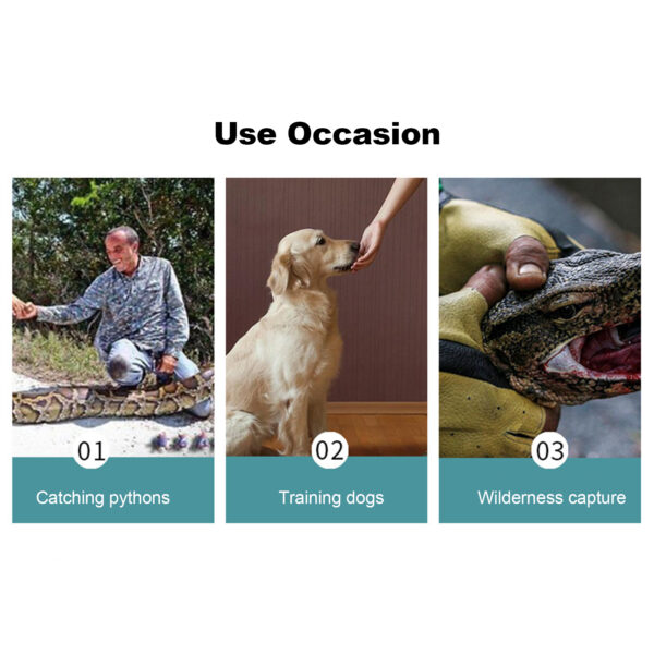 Anti-Bite Safety Gloves Ultra Long Leather Green Pets Grip Biting Protective Gloves for Catch Dog Cat Reptiles Animal - Image 3
