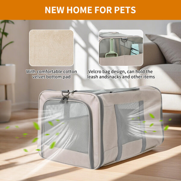 Cat trolley for 2 cats – Cat transport box large with wheels for 2 animals – Transport bag with wheels & safety belts for travel - Image 6