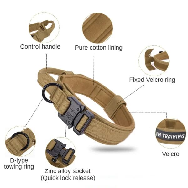 Durable Tactical Dog Collar Leash Set Adjustable Military Pet Collar Leash Medium Large Dog German Shepherd Training Accessories - Image 4