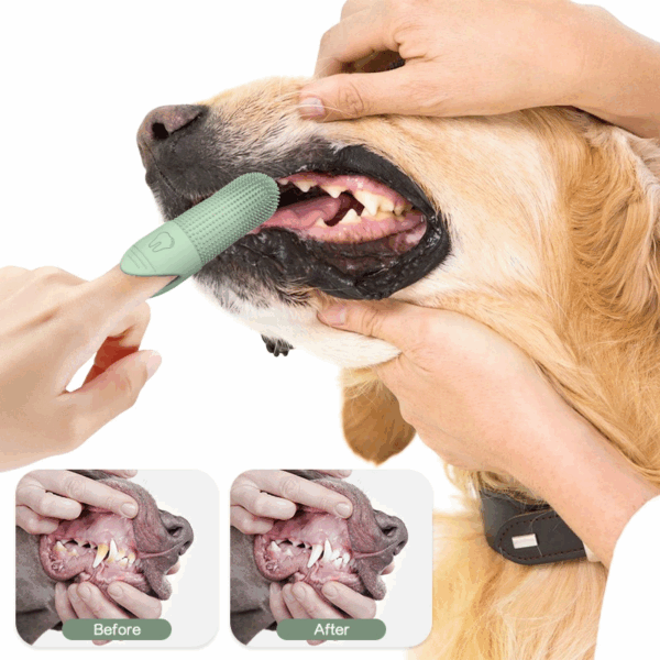 Dog Toothbrush, 360° Cleaning Finger Toothbrush for Dogs, Food Grade Silicone Dog Finger Toothbrush for Dogs & Cats Dental Care - Image 2