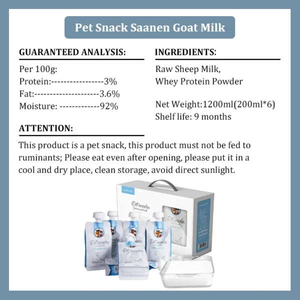 New Cat Snacks Saanen Natural Goat Milk Puppy Kitten Food Nutritious Calcium Supplementation Softening Hair Pet Dog Food Snacks - Image 6