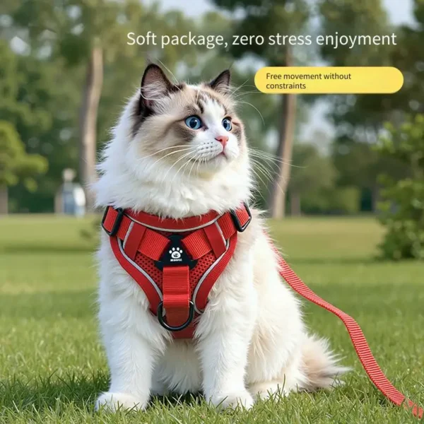 Escape Proof Cat Harness Adjustable Reflective Leash with Safety Lock Pet Walking Vest Anti Loss Kitten Strap for Outdoor play - Image 6