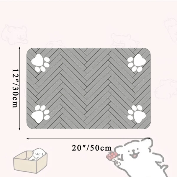 Pet Feeding Dropshipping Pet Placemat for Food and Water Bowl, with Waterproof Rubber Backing, Quick Dry Water Mat for Dog Cat - Image 13