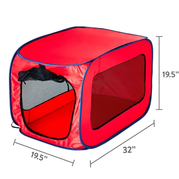 Soft-Sided Pop Up Mesh Dog Kennel Portable Collapsible Indoor Outdoor Travel Dog House Zipper Door Easy Storage Cozy Safety - Image 3