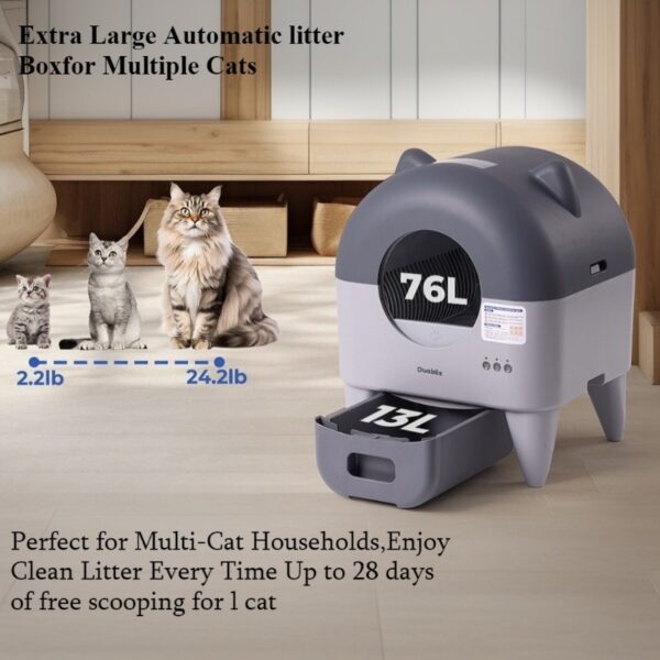 Automatic Cat Litter Box Extra Large Self Cleaning Litter Box with APP Control Odor Control for Multi-Cat Compatible - Image 4