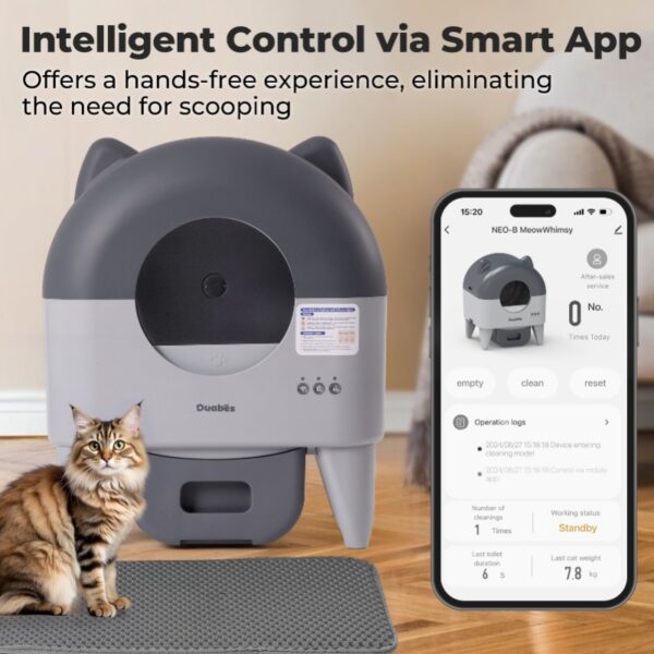 Automatic Cat Litter Box Extra Large Self Cleaning Litter Box with APP Control Odor Control for Multi-Cat Compatible - Image 3