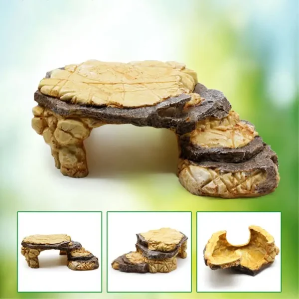 Reptile Resin Hides Cave Turtles Rock Hideout House Pet Hiding Spot Habitat Terrariums Landscaping for Lizard Snakes Turtles Fro - Image 4