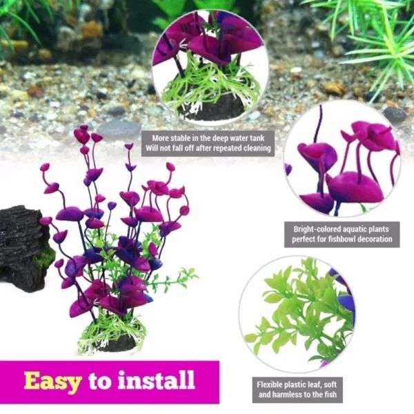 Artificial Plastic Water Plant Grass for Fish Tank Large Aquarium Creature Decoration Flower Ornament Decor Aquatic Accessories - Image 6