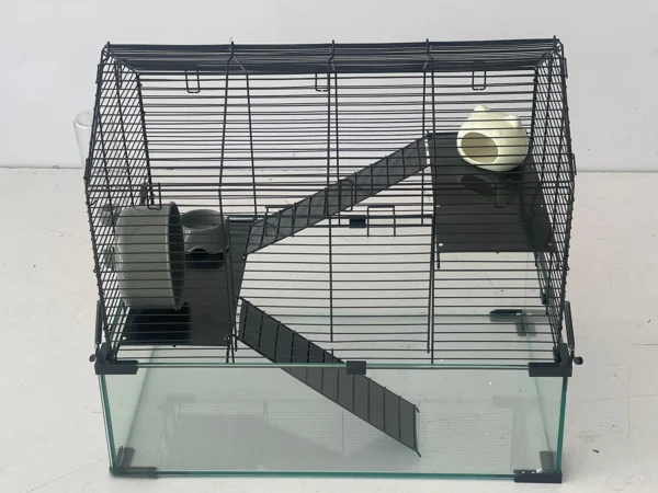 Metal Hamster Cage, Transparent Small Animal Cage Habitats with Water Bottle for Rats Hamsters & Hedgehogs Guinea Pigs - Image 7