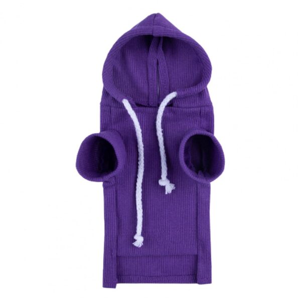 1Pc Fluffy Pet Hoodie with Thick Fleece Pet Hoodie Elastic Cozy Ferret Hoodie Stylish Drawstring Sweatshirt Small Pet Clothes - Image 8