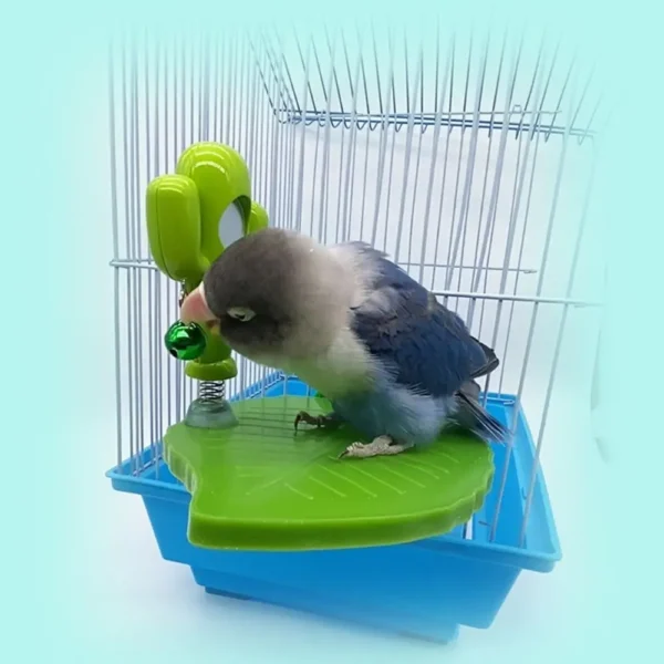 Funny Leaves Shape Bird Perch Stand Wear Resistant Cactus Parrot Play Stands with Bells Bird Playground Stand Cage Accessories - Image 5