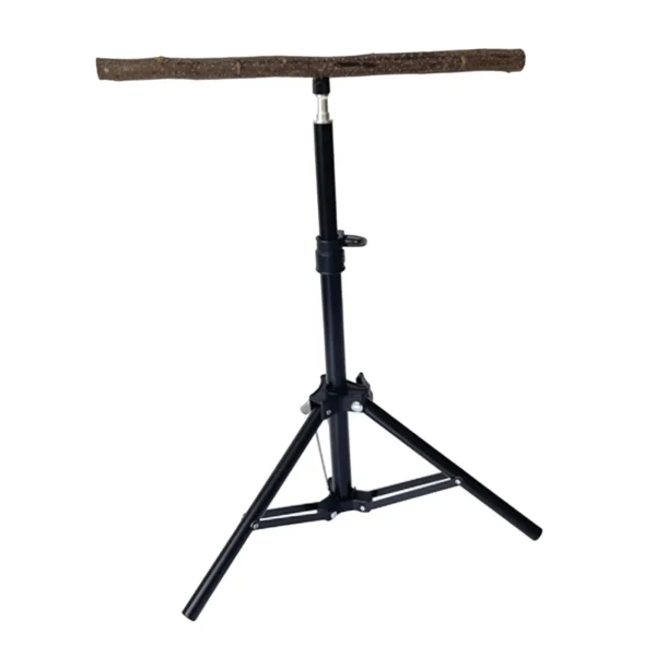 Wood Parrot Perch Portable Parrot Stand Retractable Height Tripod Pet Supplies for Conures Budgies Parakeets Small Bird Rest - Image 3