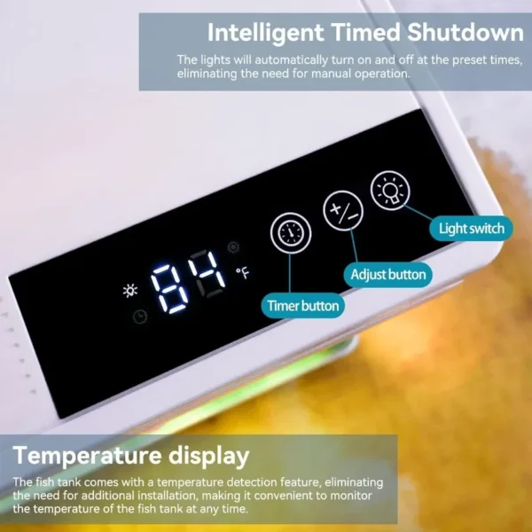 Beginner Betta Fish Tank Aquarium Kit with Intelligent Timed Shutdown Seven LED Lights Featuring Adjustable Brightness HighTran - Image 3